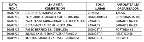 Cartel de XX Liga de Gipuzkoa de Natación Aguas Abiertas 2020