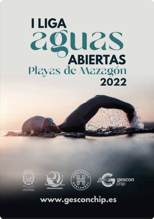 Cartel de I Liga Aguas Abiertas Playas de Mazagón 2022