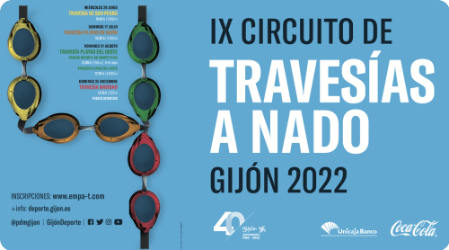 Cartel de IX Circuito de Travesías a Nado Gijón 2022