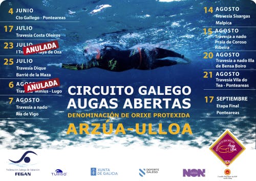Cartel de XVIII Circuito Galego de Augas Abertas 2022