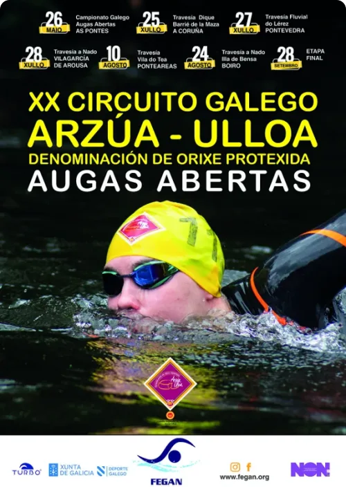 Cartel de XX Circuito Galego de Augas Abertas 2024