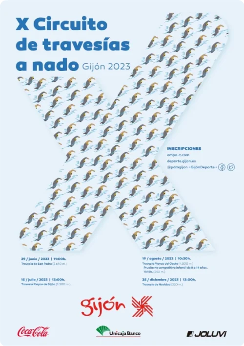 Cartel de X Circuito de Travesías a Nado Gijón 2023