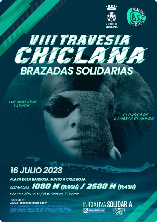 Cartel de la VIII Brazadas Solidarias Chiclana