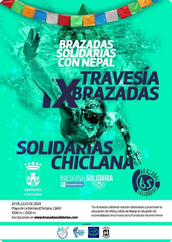 Cartel de la IX Brazadas Solidarias Chiclana