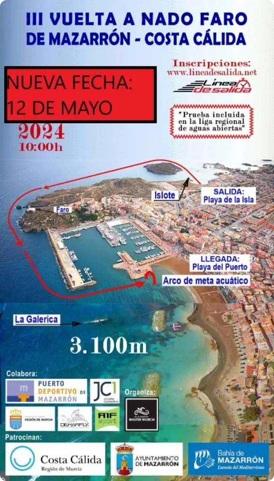 Cartel de la III Vuelta a Nado Faro de Mazarrón