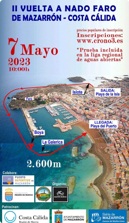 Cartel de la II Vuelta a Nado Faro de Mazarrón